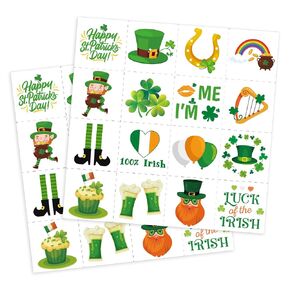192PCS St. Patrick's Day Tattoos – Shamrock Irish Lucky Party Favors Supplies Decorations