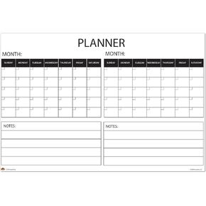 Wall Calendar Large Wet & Dry Erase Laminated Two Month Wall Planner, Size 36" x 24" (Folded Shipping)