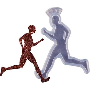 Cute Running Woman/Man Silicone Mold Resin Mold Epoxy Resin Casting Mold for DIY UV Resin Craft Jewelry Making Chocolate Cake Mold