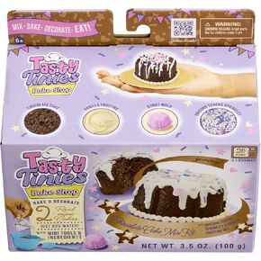 Goliath Tasty Tinies Bake Shop Chocolate Cake Mix Kit with Unicorn Tracks Sprinkles & Vanilla Frosting Mix | Bake & Decorate 2 Real Mini Cakes | Includes Mini Tools & Ingredients | Ages 6+