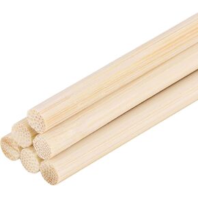 DMiotech 100 Pack 3/16" x 4" Wooden Dowel Rods Unfinished Natural Birch Sticks Wood Craft Sticks for Home Decor Projects and Making DIY Craft,Wood Color