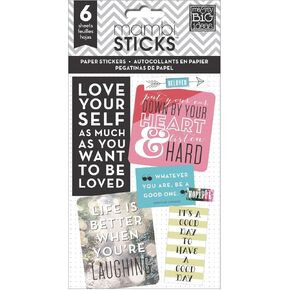 Me & My Big Ideas PPS-37 Pocket Pages Stickers 6 Sheets/Pkg-Love Yourself