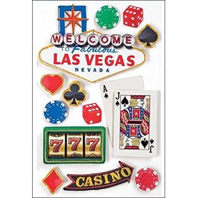Paper House Productions STDM-0029E 3D Cardstock Stickers, Las Vegas (3-Pack)