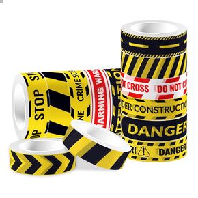 12 PCS Construction Washi Tape Set Construction شريط تقنيع مزخرف شعارات معمارية نمط ملصق ورق ديكور لسكان القصاصات DIY ، مخطط ، ملصق كتيب التغليف الهدايا الحرفية