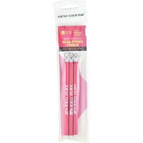 Xiem Tools USA Mini Ribbon Sculpting Tools, Heat Treated Steel, Set B Includes 3 Tools with Pink Handles (MRS3B-10290)