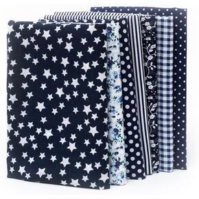 RayLineDo 7pcs 5050cm Different Pattern Patchwork Fabric Craft Printed Material Mixed Squares Bundle Quilting Scrapbooking Sewing Artcraft DIY Fabric Green Series Collection A