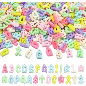 LiQunSweet 1000 Pcs Opaque Acrylic Mixed Letters Charm Alphabet Initial Charms for Earrings Necklace Bracelet Keychain Jewelry Makings