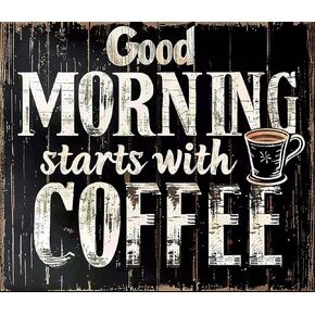 pigpigboss Coffee Diamond Painting Art Kit 5D Diamond Painting by Numbers - Good Morning Starts with Coffee Diamond Painting Kits for Coffee Lovers Crystal Diamond Painting Dots Kit (12 x 14 inches)