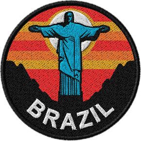Brazil Patch Embroidered Iron on Patches for Clothes Backpacks Bags Jeans Jackets Size 3" ID45095