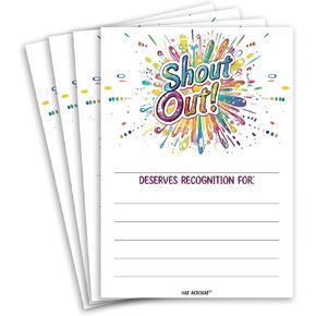 Hat Acrobat 50 Shout Out Cards - Recognition Cards for Employees - Encouragement Cards for Public Service Recognition Week, Employee Appreciation Day or Teacher Appreciation Postcards (Splash)