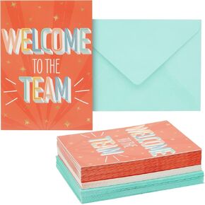 Pipilo Press 36 Pack مرحبًا بكم في بطاقات الفريق مع الأظرف Bulk 5 × 7 بوصة ، وترحيب جديد تقدير هدية للموظفين ، فارغة من الداخل - تصميم ملون