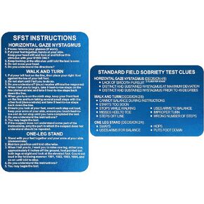 SFST Thick Card Standardized Field Sobriety Test, Black Metal Bend-Resistant SFST Card with Clues, SFST Instruction Police Law Enforcement Gifts (HVBR-EN-BLK-1P)