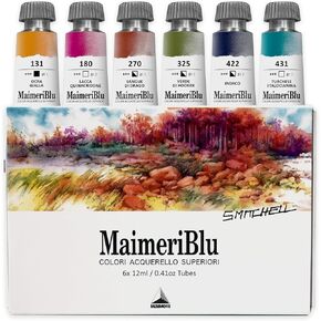 MaimeriBlu Watercolor Paint Steve Mitchell Artist Set, 6 Tubes, 12ml, Assorted Colors, 1 Count