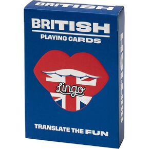 British Lingo Playing Cards | Travel Flashcards | Learn British Slang Vocabulary in A Fun & Easy Way | 52 Essential Translations