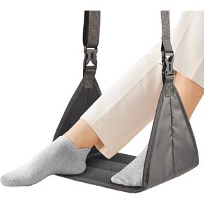 New Upgrade Airplane Footrest with No Feet Clashing,Portable Base Designed Travel Foot Hammock,Travel Essentials Portable Travel Footrest Flight Carry-On Adjustable Height Foot Rest Travel Accessories