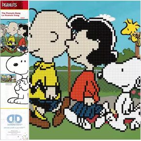 DIAMOND DOTZ The Peanuts Gang Snoopy Diamond Painting Kits for Adults - Diamond Art Kits a Relaxing Creative Craft Kit with Dotz Gems 18"x 10"
