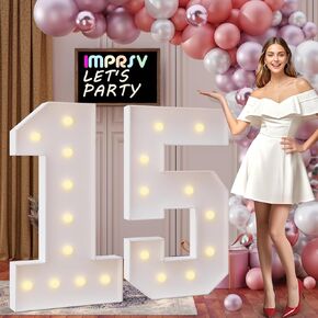 imprsv 4FT Marquee Numbers,DIY Light Up Numbers for 1st First Birthday Decorations, Party Party Decorations,Anniversary Party Decor,Mosaic Number for Balloons Number 1,Pre-Cut Foam Board Kit