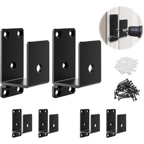 6Pack Door Barricade Brackets,2x4 Heavy Duty Door Security Brackets for 2 x 4 Lumber,Open Bar Holder Steel U Bracket Door Security bar fit for Indoor,Outdoor Door Security