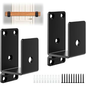 6Pack Door Barricade Brackets,2x4 Heavy Duty Door Security Brackets for 2 x 4 Lumber,Open Bar Holder Steel U Bracket Door Security bar fit for Indoor,Outdoor Door Security