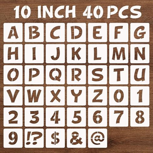 BAMIDELE 2 Inch Letter and Number Stencils, 40 Pcs Reusable Plastic Alphabet Spray Paint Stencils for Painting on Wood, Wall, Fabric, Rock, Chalkboard, Door Porch, Signage, DIY Craft Decoration in Saudi Arabia