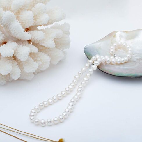 VIKI LYNN Pearl Necklace 6-7mm AAA Freshwater Cultured Pearl Choker Jewelry for Women 16 Inch in Saudi Arabia