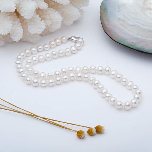 VIKI LYNN Pearl Necklace 6-7mm AAA Freshwater Cultured Pearl Choker Jewelry for Women 16 Inch in Saudi Arabia