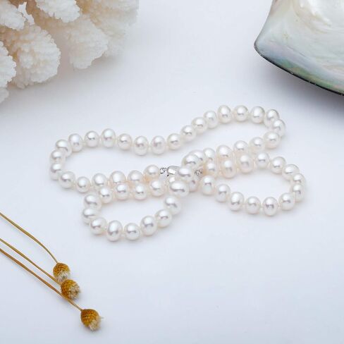 VIKI LYNN Pearl Necklace 6-7mm AAA Freshwater Cultured Pearl Choker Jewelry for Women 16 Inch in Saudi Arabia
