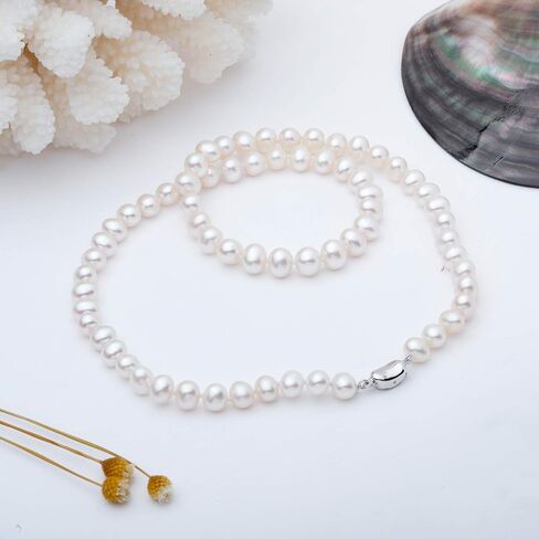 VIKI LYNN Pearl Necklace 6-7mm AAA Freshwater Cultured Pearl Choker Jewelry for Women 16 Inch in Saudi Arabia