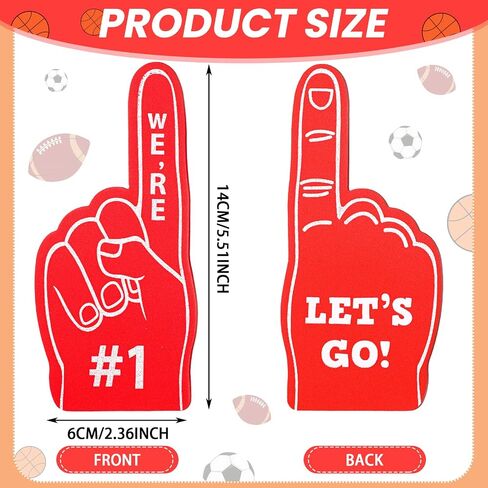 Sinmoe 24 Pcs Mini Foam Finger Sport Fan Foam Mini Finger, We're #1 Sports Themed Party Supplies for Baseball Basketball Soccer Events Team Gifts(Dark Blue) in Saudi Arabia