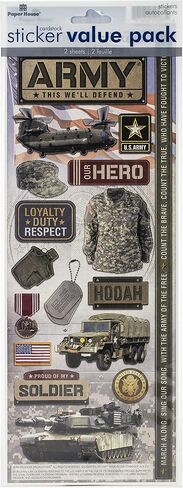 Paper House Productions Cardstock Sticker Army Army ، الولايات المتحدة: مقاس واحد in Kuwait