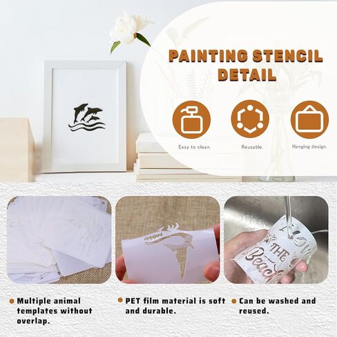 60 Pieces Animal Stencils for Painting, 3 Inch DIY Stencils for Crafts Reusable, Paint Stencils Set for Wood Fabric Rock Chalkboard Wall Home Decor in Saudi Arabia