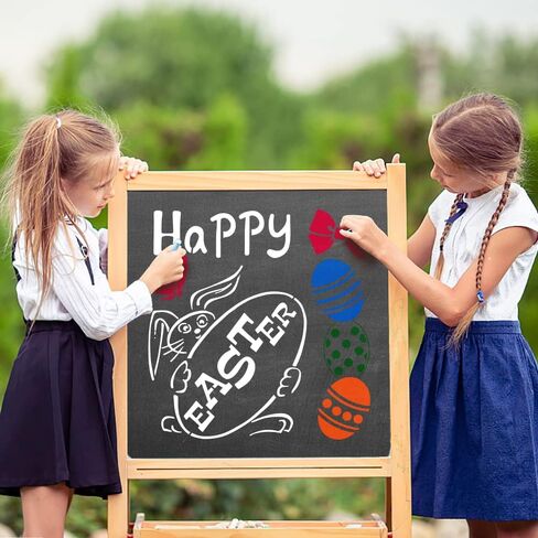 9 PCS Easter Stencils for Painting on Wood, Easter Bunny Eggs Reusable Plastic Stencils Truck Egg Tree Stencil Happy Easter Words Craft Painting Templates for Easter Spring Party DIY Home Decor in Kuwait