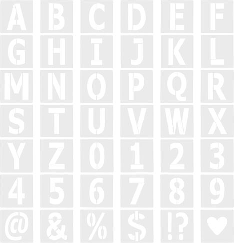 4 Inch Letter Stencils Numbers 42Pcs Alphabet Stencils Reusable Plastic Stencils Letters and Numbers Art Craft Stencil for Painting on Wood Wall Canvas DIY Art Projects in Kuwait