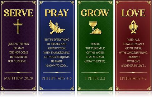 4 Pcs Fall Church Banners with Scripture Autumn Harvest Religious for Fall Thanksgiving Sanctuary Wall Worship Bible Verse Christian Praise Hanging Signs Church Decor in Kuwait