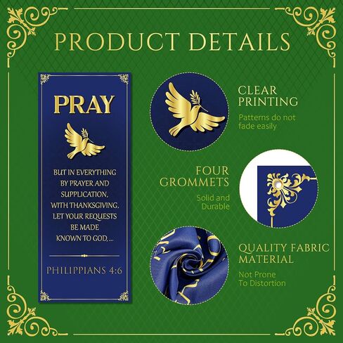 4 Pcs Fall Church Banners with Scripture Autumn Harvest Religious for Fall Thanksgiving Sanctuary Wall Worship Bible Verse Christian Praise Hanging Signs Church Decor in Kuwait