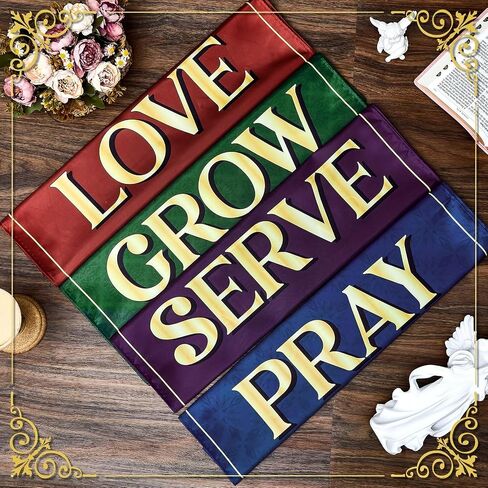 4 Pcs Fall Church Banners with Scripture Autumn Harvest Religious for Fall Thanksgiving Sanctuary Wall Worship Bible Verse Christian Praise Hanging Signs Church Decor in Kuwait