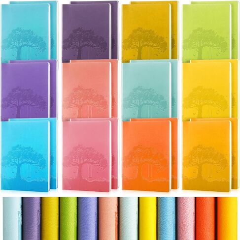 TaoBary 36 Pcs A6 PU Leather Journals Notebook Bulk Colorful Tree Life Lined Journal Soft Leather Cover Ruled Writing Notebook for Writing Office School Home Business 128 Pages (Fresh Color) in Saudi Arabia