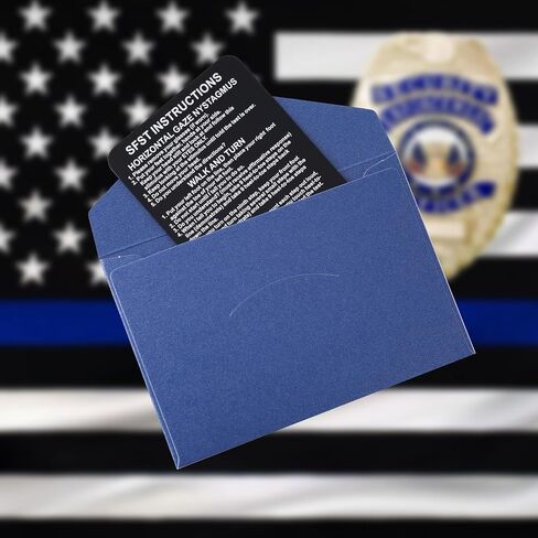 SFST Thick Card Standardized Field Sobriety Test, Black Metal Bend-Resistant SFST Card with Clues, SFST Instruction Police Law Enforcement Gifts (HVBR-EN-BLK-1P) in Kuwait