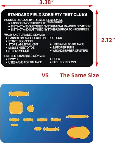 SFST Thick Card Standardized Field Sobriety Test, Black Metal Bend-Resistant SFST Card with Clues, SFST Instruction Police Law Enforcement Gifts (HVBR-EN-BLK-1P) in Kuwait
