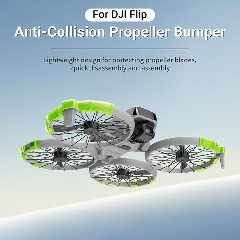 واقي حراسة Cynova للمروحة لـ DJI Flip ، حلقة حماية تصادم المروحة لإكسسوارات DJI Flip Drone ، Flip Propellers Prozel Proferins Abrots Prop Frame Cover (Green Bright) in Saudi Arabia