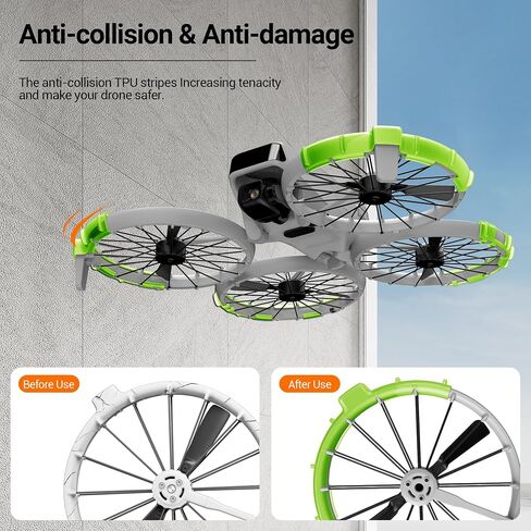 واقي حراسة Cynova للمروحة لـ DJI Flip ، حلقة حماية تصادم المروحة لإكسسوارات DJI Flip Drone ، Flip Propellers Prozel Proferins Abrots Prop Frame Cover (Green Bright) in Saudi Arabia