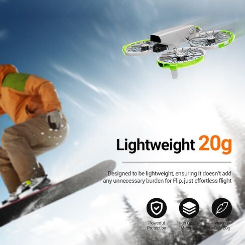 واقي حراسة Cynova للمروحة لـ DJI Flip ، حلقة حماية تصادم المروحة لإكسسوارات DJI Flip Drone ، Flip Propellers Prozel Proferins Abrots Prop Frame Cover (Green Bright) in Saudi Arabia