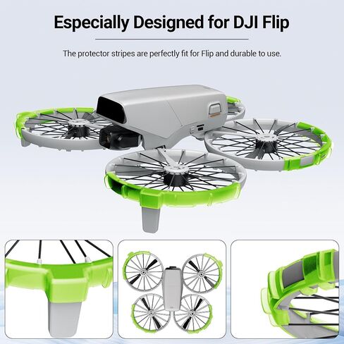 واقي حراسة Cynova للمروحة لـ DJI Flip ، حلقة حماية تصادم المروحة لإكسسوارات DJI Flip Drone ، Flip Propellers Prozel Proferins Abrots Prop Frame Cover (Green Bright) in Saudi Arabia
