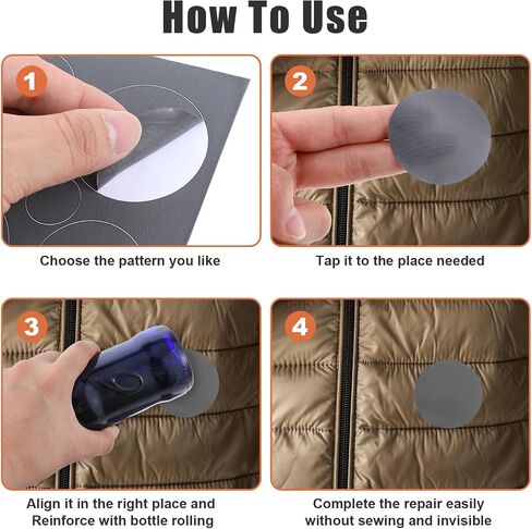 32 Pcs Down Jacket Repair Patches, Nylon Repair Tape for Puffer Jacket, Grey Stick on Patches Tape Self Adhesive Waterproof Repair Patch Tape for Coat Pants Sleeping Bags Tent Holes Fixin(Grey) in Kuwait