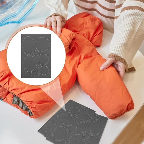 32 Pcs Down Jacket Repair Patches, Nylon Repair Tape for Puffer Jacket, Grey Stick on Patches Tape Self Adhesive Waterproof Repair Patch Tape for Coat Pants Sleeping Bags Tent Holes Fixin(Grey) in Kuwait