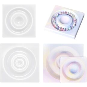 2Pcs Bead Board Resin Silicone Molds Bracelet Making Tray Epoxy Casting Molds for DIY Jewelry Making Beads Jewelry Holder Tray Dish Home Decor