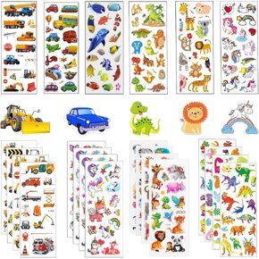 3D Stickers for Kids,24 Sheets 3D Puffy Stickers for Kids Toddlers,Kid Sticker Bulk Packs for Scrapbooking,Gifts,Classrooms Rewards