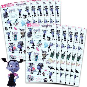 Vampirina Party Favors for Girls Bundle ~ 12 Pack Vampirina Sticker Sheets for Kids Birthday Party Goodie Bags Halloween Trick or Treat Hand Outs | Vampirina Party Supplies Set