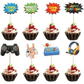 40pcs فيديو لعبة Cupcake Toppers 8 Styles Cupcake يختار ديكورات للأطفال المتجمعون على لعبة Cupcake Decortations for Game Sime in Kuwait