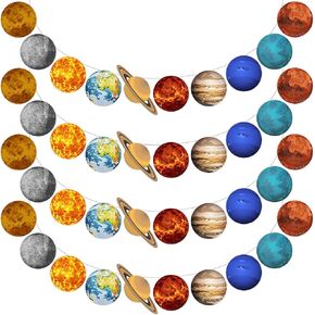 Lincia 4 Pcs Space Party Decorations Space Planet Banner Solar System Planet Banner for First Trip Around the Sun Birthday Decorations Outer Space Room Decor
